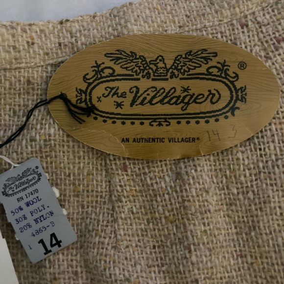 Vintage NWT The Villager 1960s Tan Tweed Straight Leg Pants Size Modern 6 Vtg 14 - Picture 7 of 8